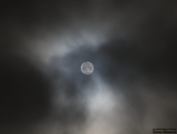 A cloudy moon