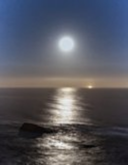Moon reflection on the Pacific Ocean